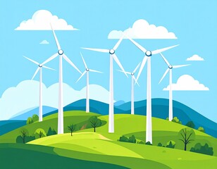 Fototapeta premium wind turbines in the field