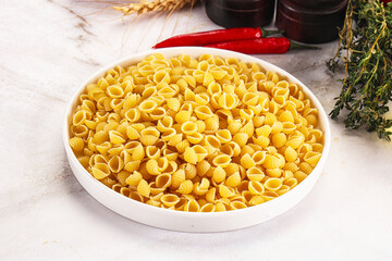 Italian cuisine - dry conchiglie pasta