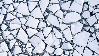 Naklejka premium Broken ice, overhead view