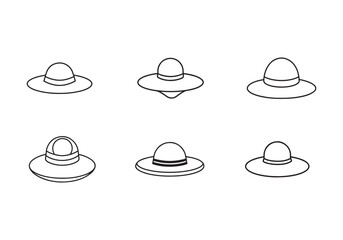 sun hat icon silhouette vector illustration