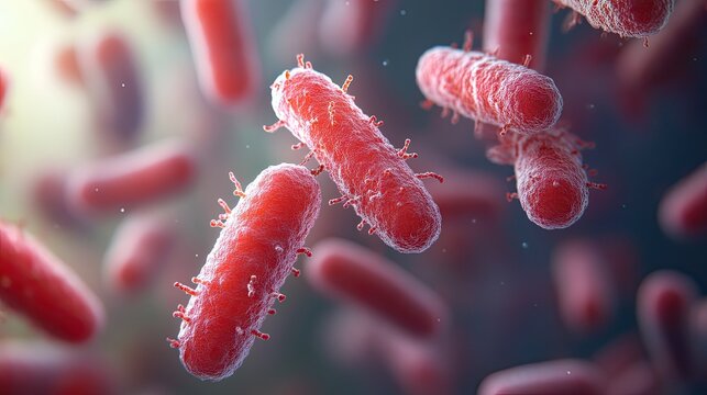 3D render of lactobacillus bacteria cluster used in probiotics, microbiome skincare, or health-related concepts