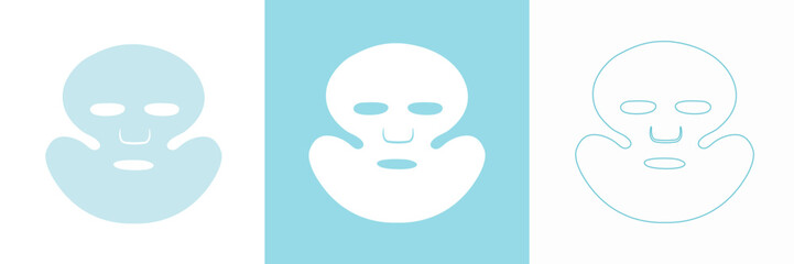 A set of face masks. Facial skin care procedure. Icons of beauty products packaging. Vector illustration