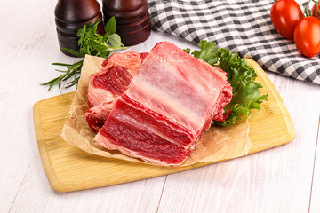 Raw beef rib for cooking