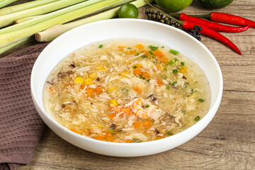 Asian gourmet crab soup with spices