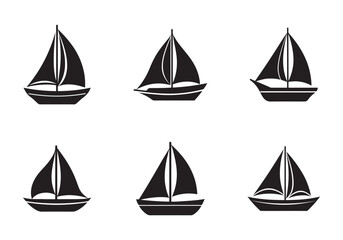sailboat icon silhouette vector illustration