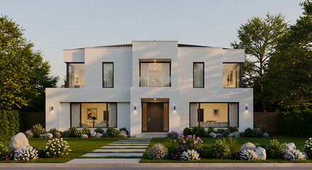 modern house with the park