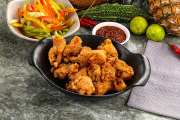 Golden crispy Breaded calamari snack