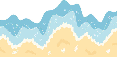 Summer beach border vector illustration