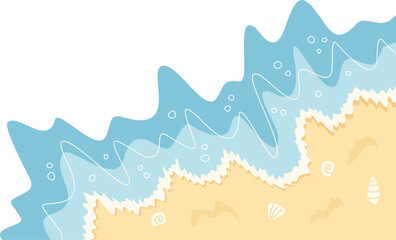 Summer beach border vector illustration