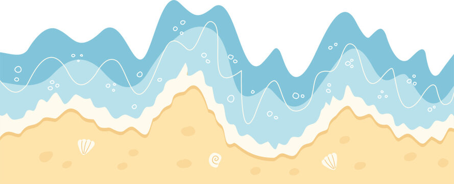 Summer beach border vector illustration