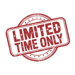 Limited time only stamp, limited time only red badge sign isolated on transparent background 