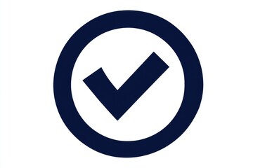 Dark blue checkmark enclosed in a circle