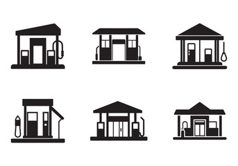 gas station icon silhouette vector illustration