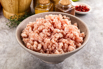Homemade Raw pork minced meat