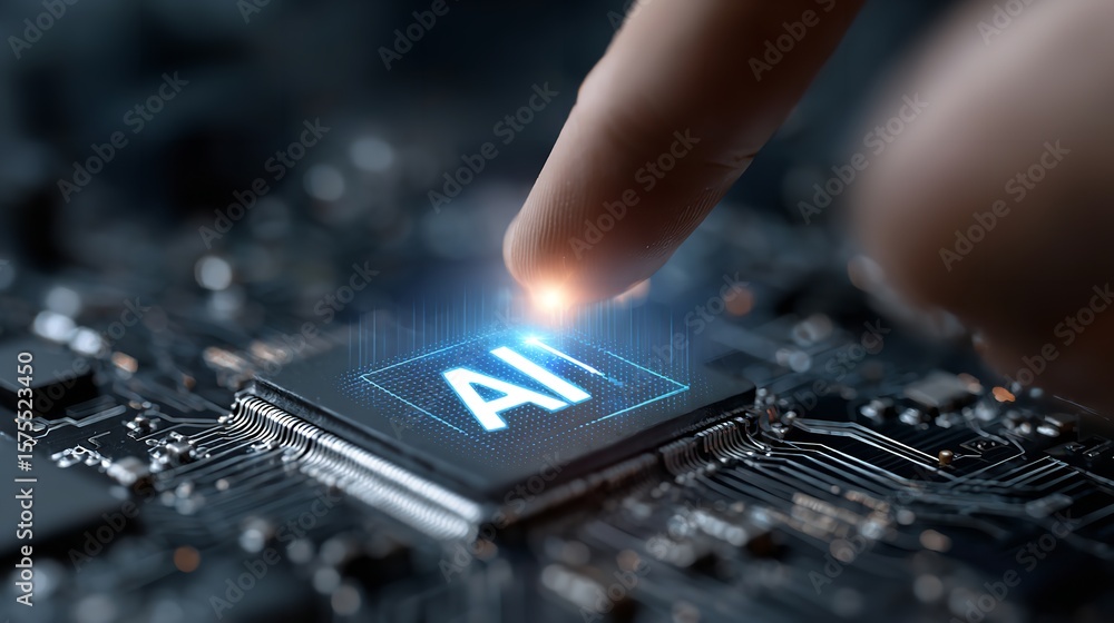Aufkleber ai artificial intelligence technology innovation digital future chip processor concept system