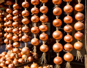 Decorative Onion Garland at Market