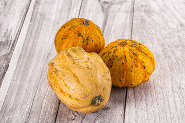 Decorative yelow pampkin seasonal vegetables