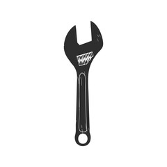 Obraz premium Adjustable Wrench Silhouette Illustration. Versatile Tool For Mechanical And Diy Projects Isolated Vector Illustration