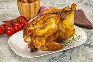 Homemade Grilled whole chicken with spices