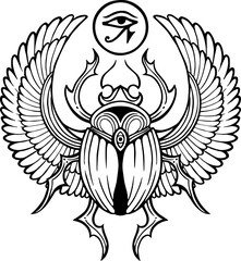 Ancient Egyptian Scarab Beetle with eye of Horus