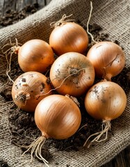 Organic Onion Bunch with Roots