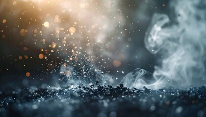 Fototapeta premium Dark Blue Abstract Background with Smoke and Sparks