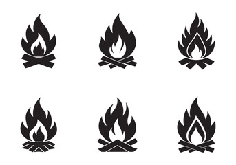 campfire icon vector silhouette illustration
