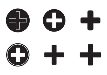 plus icon silhouette vector illustration