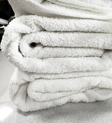Soft White Cotton Towels Folded Neatly for Comfort and Convenience