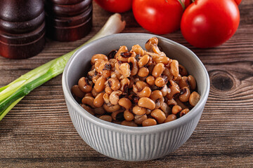 Canned Black eye bean in the bowl