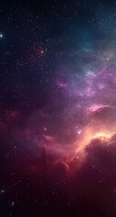 Fototapeta premium Deep space nebula with swirling colors and scattered stars