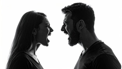 Arguing couple silhouette (1)