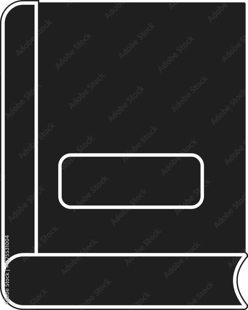 Poster blank label book icon representing editable file, journal cover or customizable document with transp