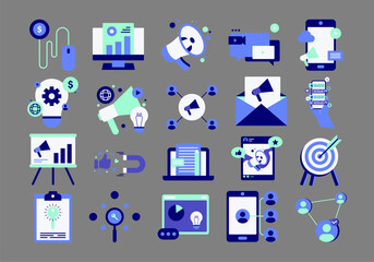 Flat Digital Marketing Element