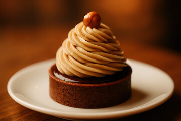 Gourmet Mont Blanc Pastry Hazelnut