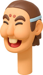 3D Cheerful Cartoon Face With Buck Teeth Sculpture