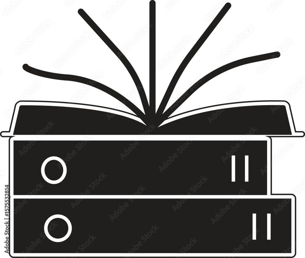 Aufkleber book pages flipping icon symbolizing document browsing or knowledge flow with transparent background