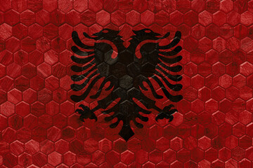 Great Albenia wooden grunge flag.