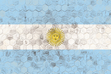Great Argentina wooden grunge flag.