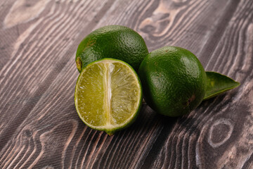 Ripe green sour lime citrus