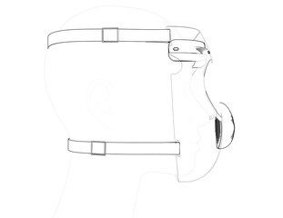 Athletic Supporter Line Art: Essential Jockstrap for Groin Protection and Sports Support. Technical illustration for active lifestyle, fitness safety, and athletic performance, black lines on white.