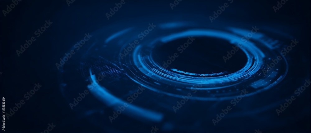 Poster abstract digital design with concentric circles.