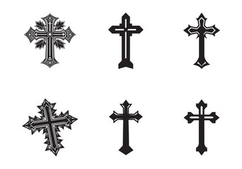 cross icon silhouette vector illustration