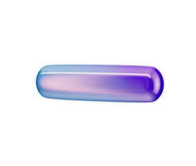 3D Glossy minus icon with a gradient of blue and purple, featuring a modern look. 3d illustration