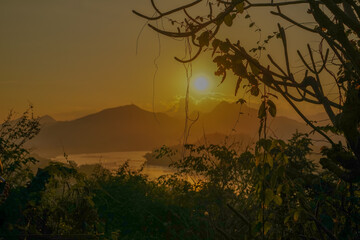 sunset over the river