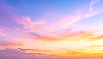 Obraz premium Pastel Sunset Sky with Colorful Clouds.