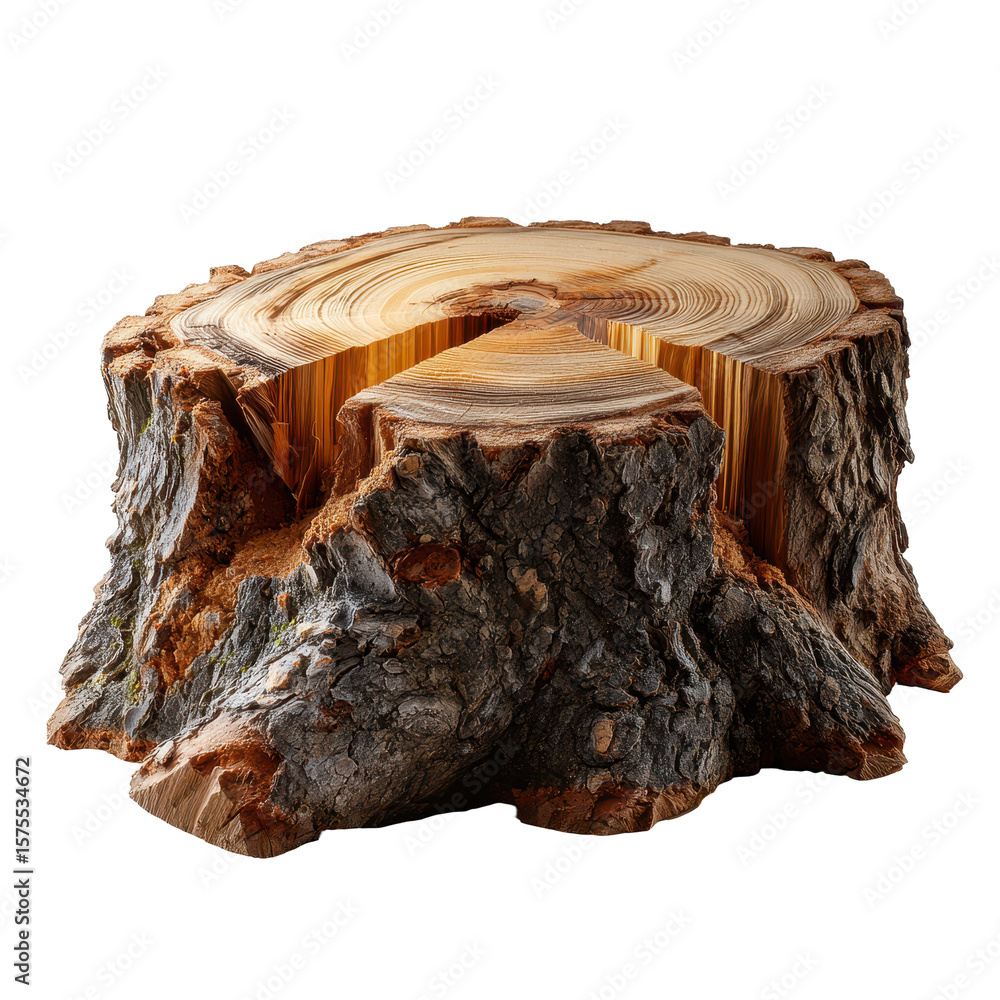 Poster wooden log with intricate details showcasing natural texture and patterns in home decor setting