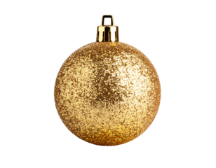 Glittering Christmas Ornament on Black Background