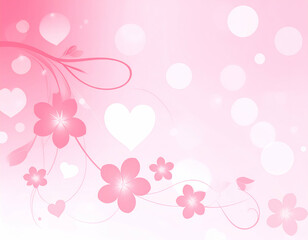 Pink Floral Heart Background.