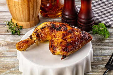 Roasted chicken leg with spices